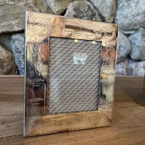 Silverplate Birth Record Baby Photo Frame Gift Newborn Name/Weight/Date Towle
